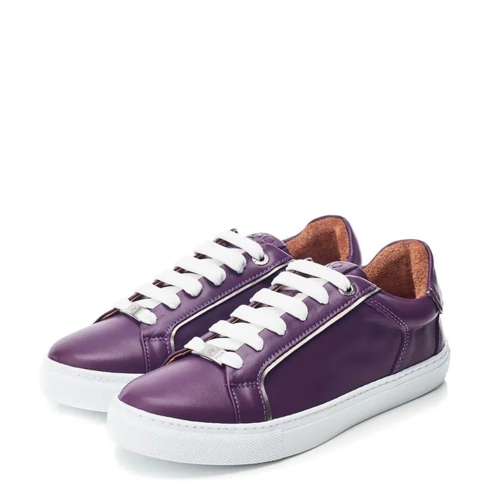 Women Moda In Pelle Casual Trainers Ales Purple Leather