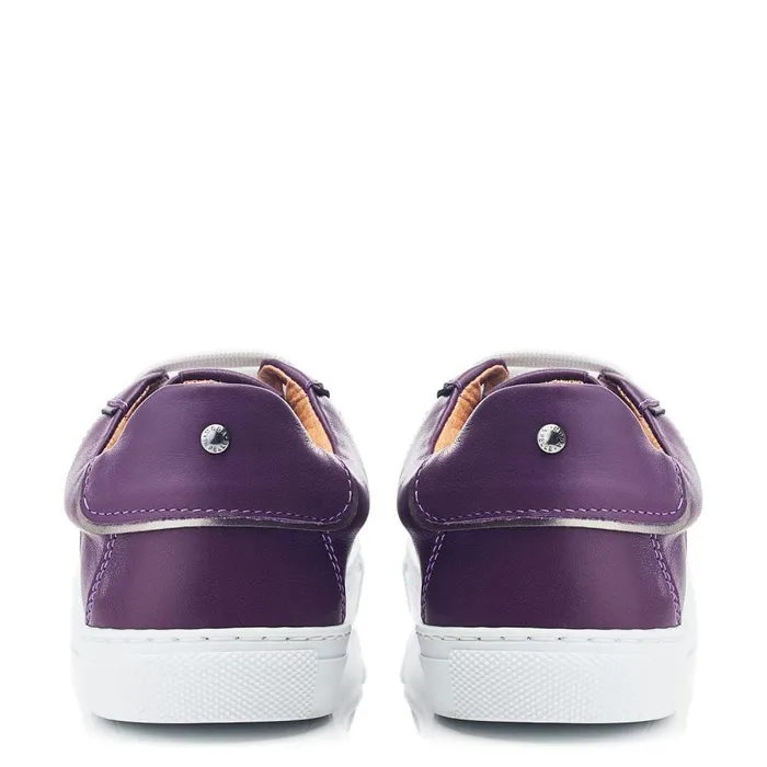 Women Moda In Pelle Casual Trainers Ales Purple Leather