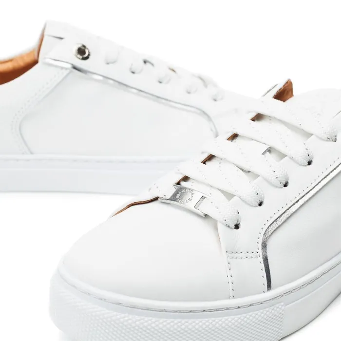 Women Moda In Pelle Casual Trainers Ales White Leather