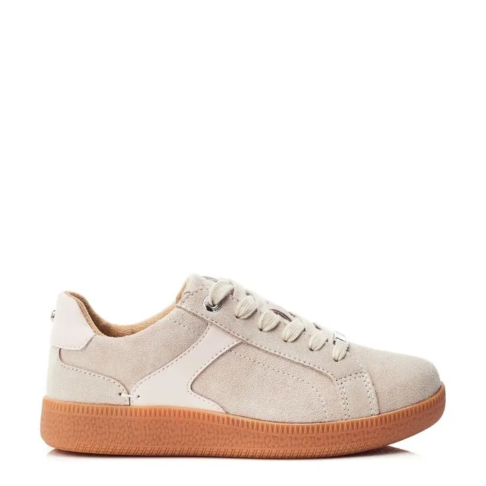Women Moda In Pelle Casual Trainers Allette Beige Suede