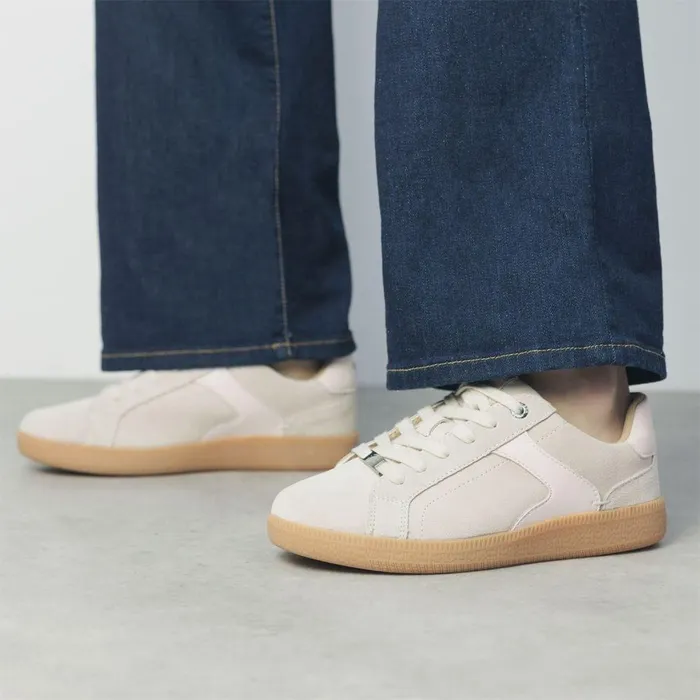 Women Moda In Pelle Casual Trainers Allette Beige Suede