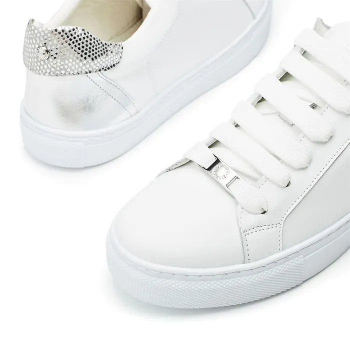Women Moda In Pelle Casual Trainers Braidie White Leather