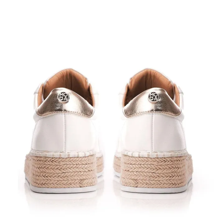 Women Moda In Pelle Casual Trainers Breely White Porvair