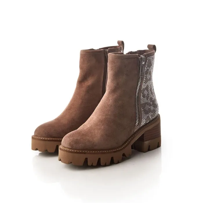 Women Moda In Pelle Chunky Boots Angeli Stone Suede