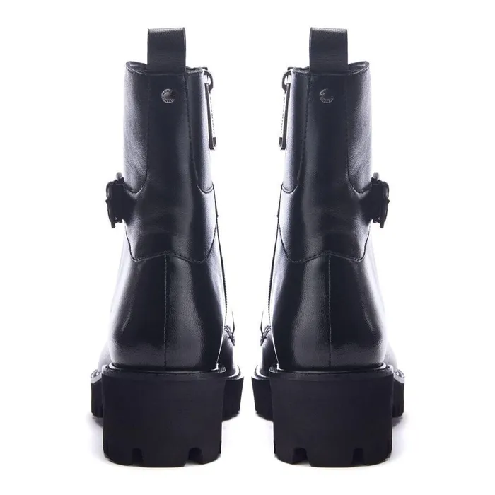Women Moda In Pelle Chunky Boots Oberon Black Leather