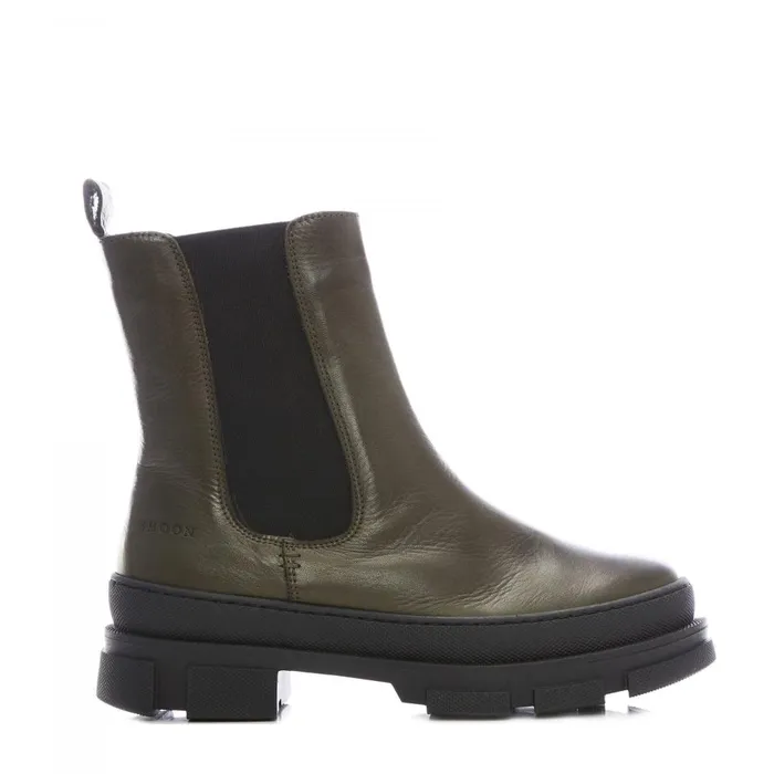 Women Moda In Pelle Chunky Boots Shoon Sh Boulder Olive Leather