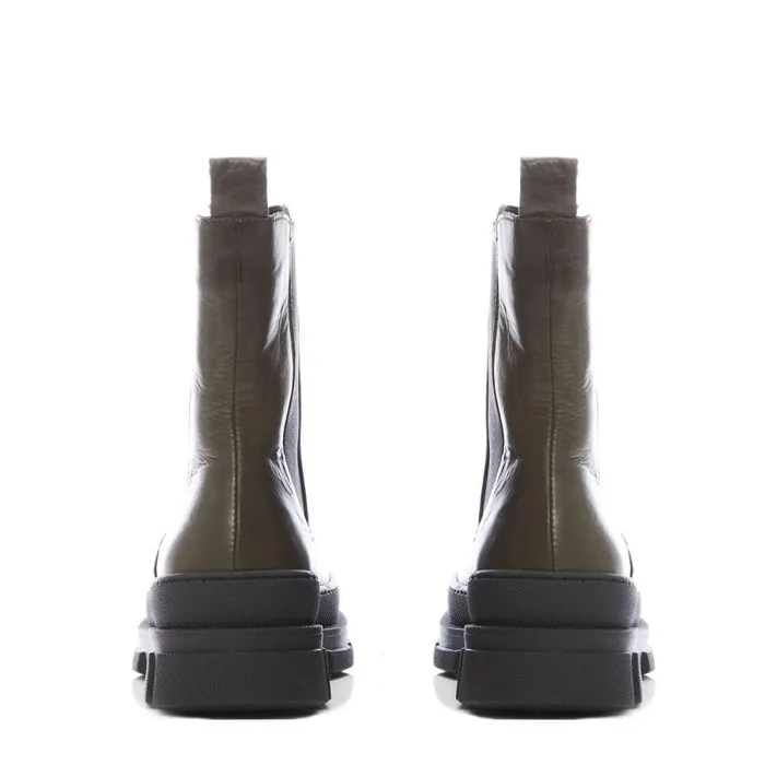 Women Moda In Pelle Chunky Boots Shoon Sh Boulder Olive Leather