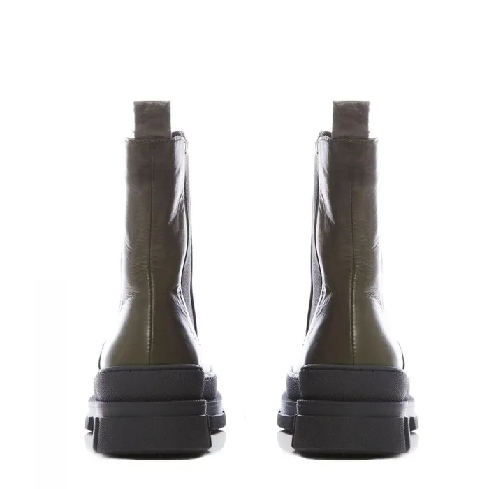 Women Moda In Pelle Chunky Boots Shoon Sh Boulder Olive Leather