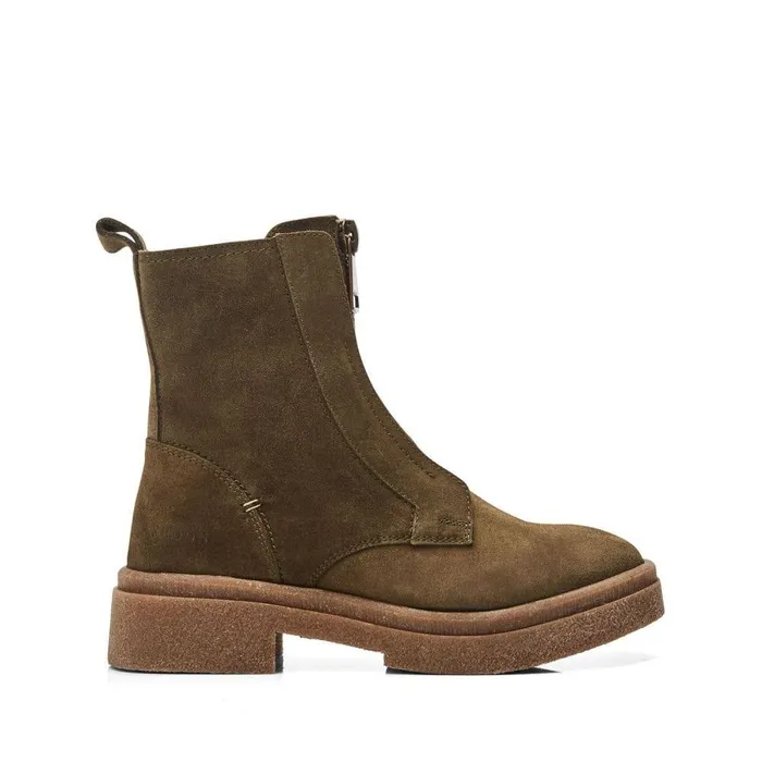 Women Moda In Pelle Chunky Boots Shoon Sh Sacoma Olive Suede
