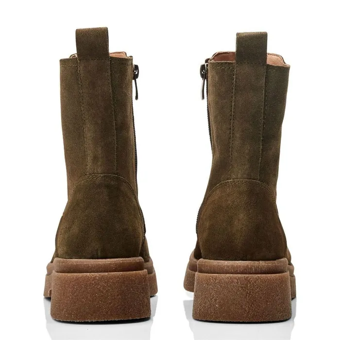 Women Moda In Pelle Chunky Boots Shoon Sh Sacoma Olive Suede