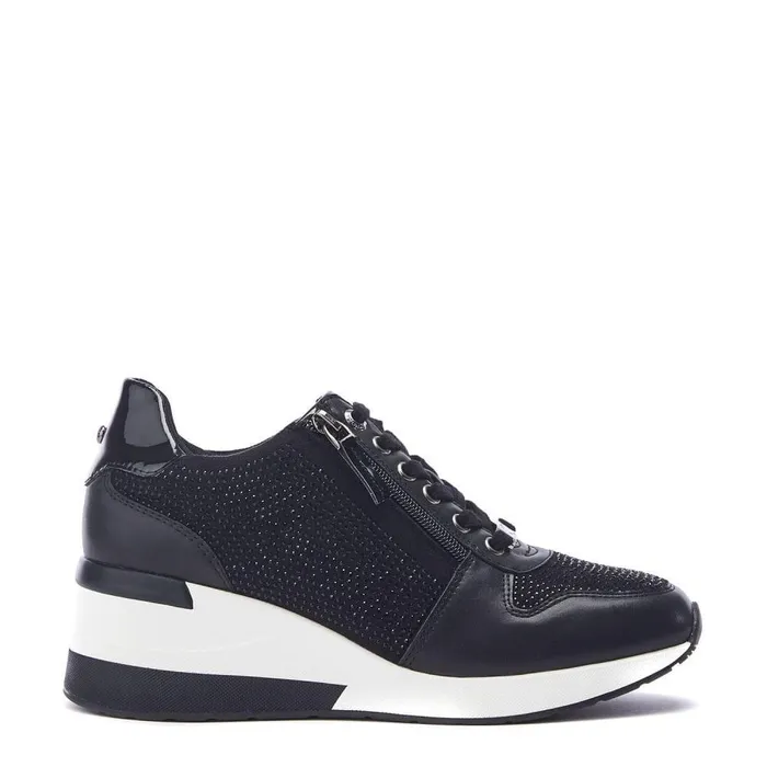 Women Moda In Pelle Chunky Trainers Brookie Black Porvair