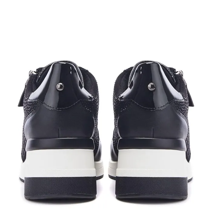 Women Moda In Pelle Chunky Trainers Brookie Black Porvair