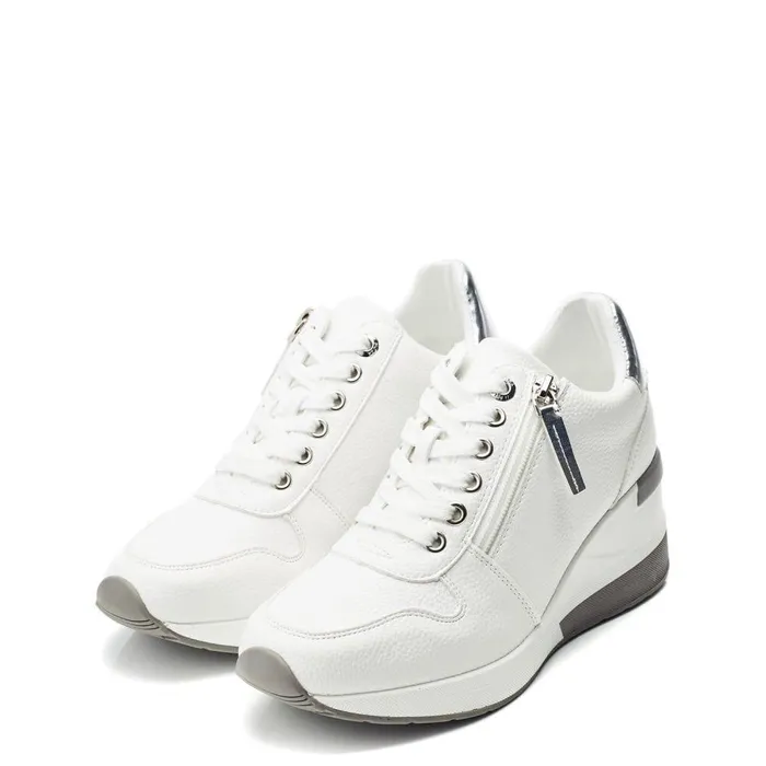 Women Moda In Pelle Chunky Trainers Claudie White Porvair