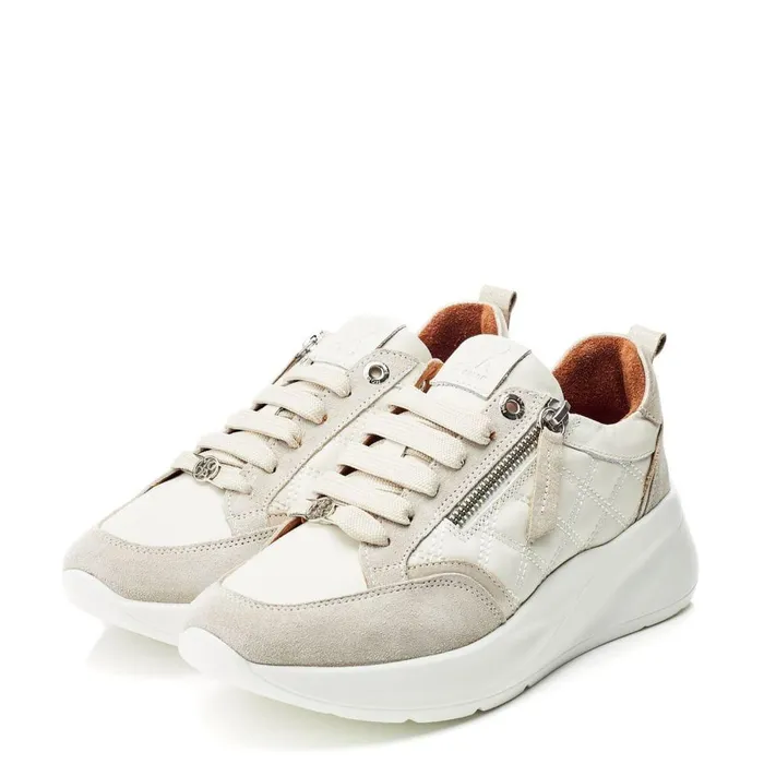 Women Moda In Pelle Chunky Trainers Courtlyn Off White Leather