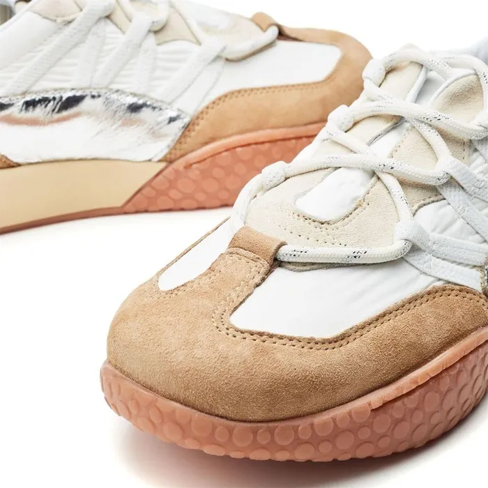 Women Moda In Pelle Chunky Trainers Fierla Silver Leather