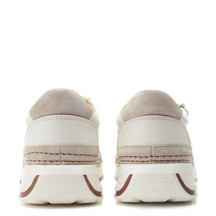 Women Moda In Pelle Chunky Trainers Shoon Sh Dowlish Off White Leather