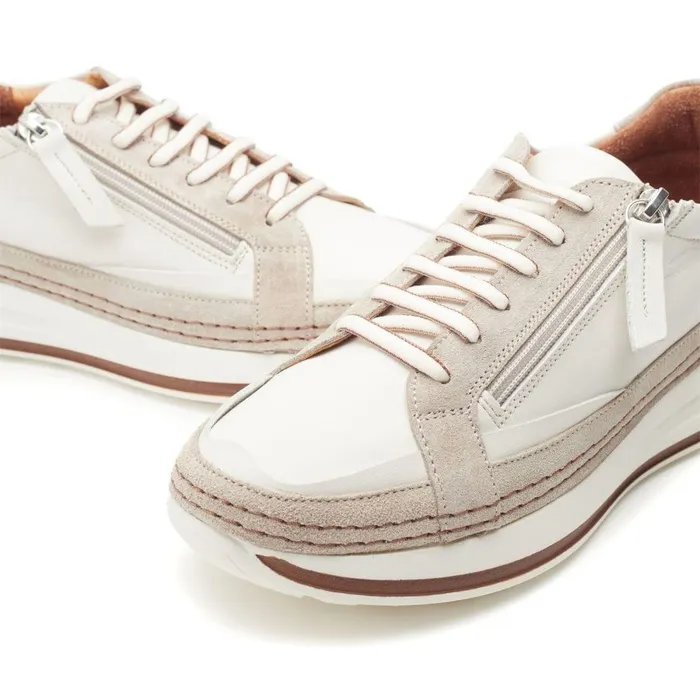 Women Moda In Pelle Chunky Trainers Shoon Sh Dowlish Off White Leather