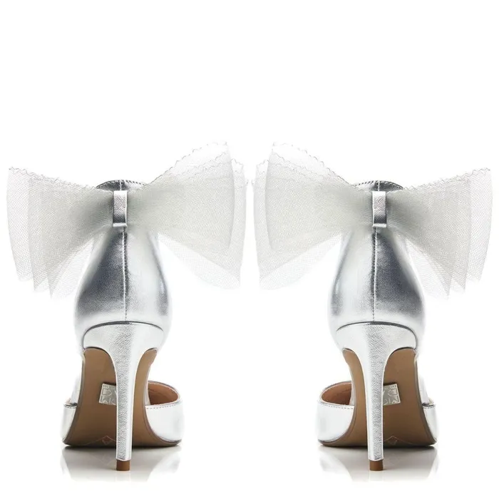 Women Moda In Pelle Court Shoes Jazlyne Silver Metallic Leather