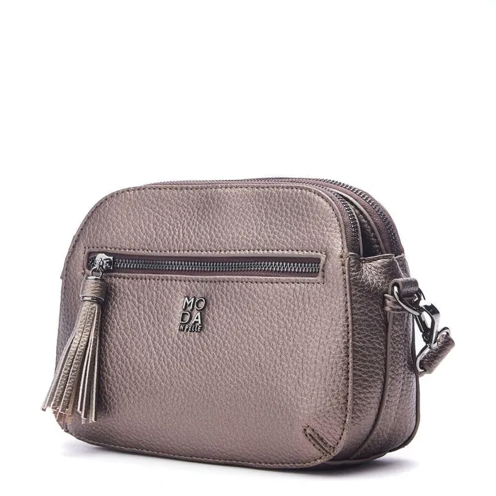 Women Moda In Pelle Crossbody Bags Aubree Bag Pewter Porvair