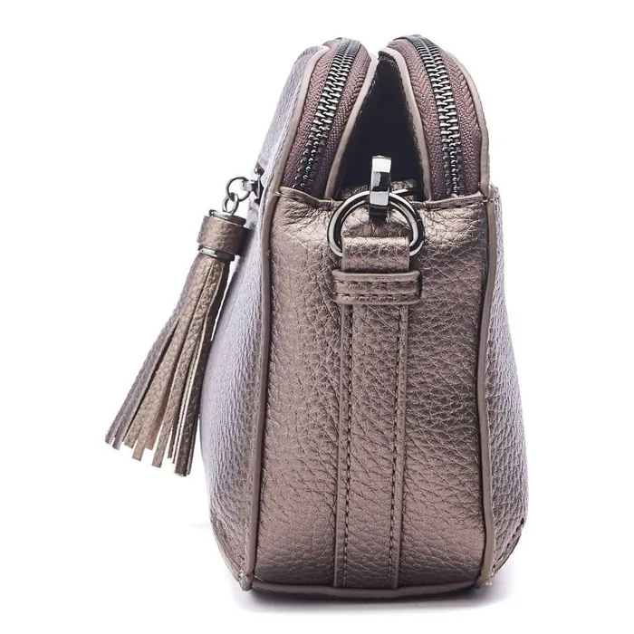 Women Moda In Pelle Crossbody Bags Aubree Bag Pewter Porvair