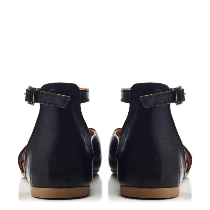 Women Moda In Pelle Flat Sandals Bsoleful BBasel Black Leather