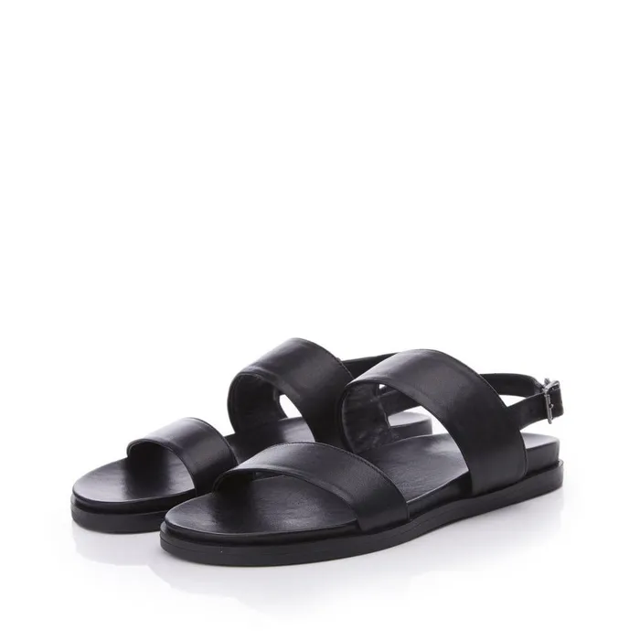 Women Moda In Pelle Flatform Sandals Bsoleful BJune Black Leather