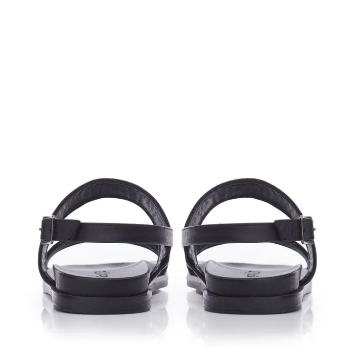 Women Moda In Pelle Flatform Sandals Bsoleful BJune Black Leather