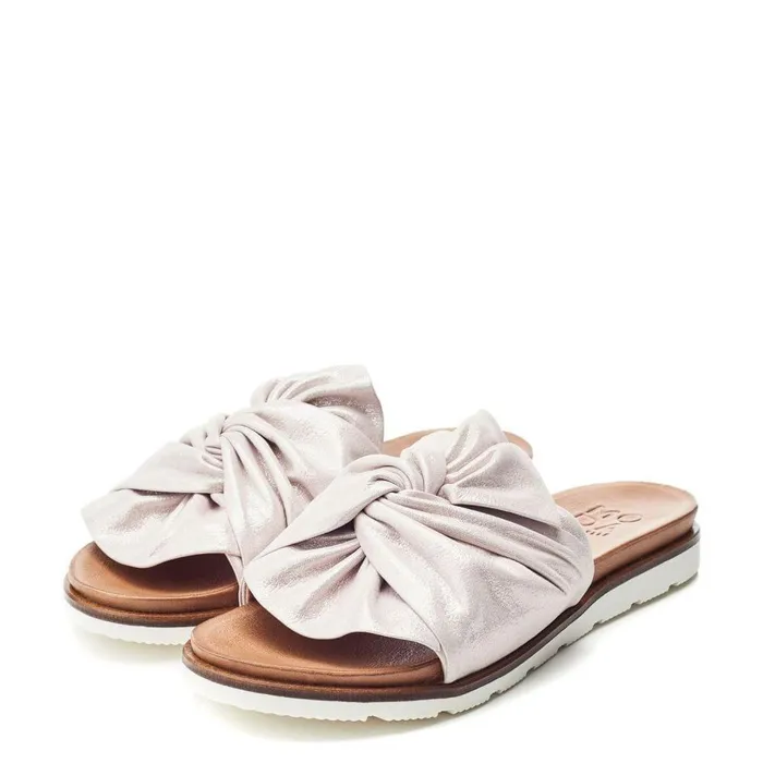Women Moda In Pelle Flatform Sandals Jemini Rose Gold Leather