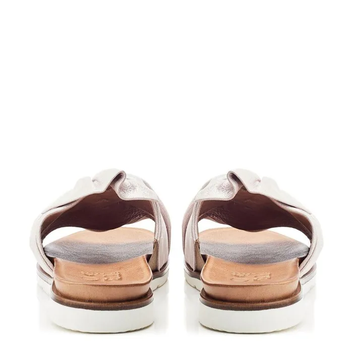 Women Moda In Pelle Flatform Sandals Jemini Rose Gold Leather