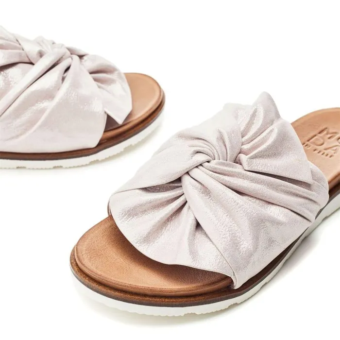 Women Moda In Pelle Flatform Sandals Jemini Rose Gold Leather