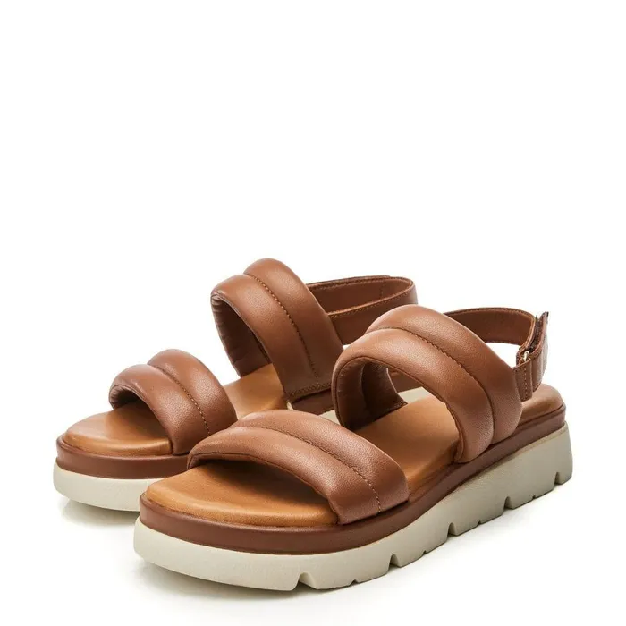 Women Moda In Pelle Flatform Sandals Shoon Sh Squash Tan Leather