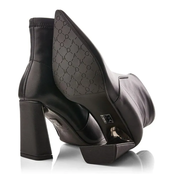 Women Moda In Pelle Heeled And Wedge Boots Lemmie Black Porvair