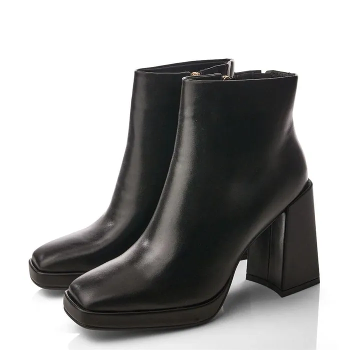 Women Moda In Pelle Heeled And Wedge Boots Marrienne Black Porvair
