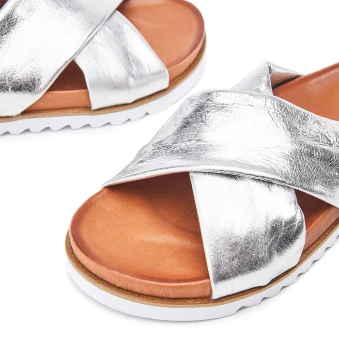 Women Moda In Pelle Heeled And Wedge Boots Oddelia Silver Leather Women Moda In Pelle Heeled And Wedge Boots Oddelia Silver Leather