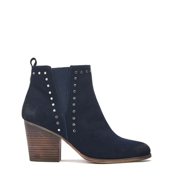 Women Moda In Pelle Heeled And Wedge Boots Ohad Navy Suede