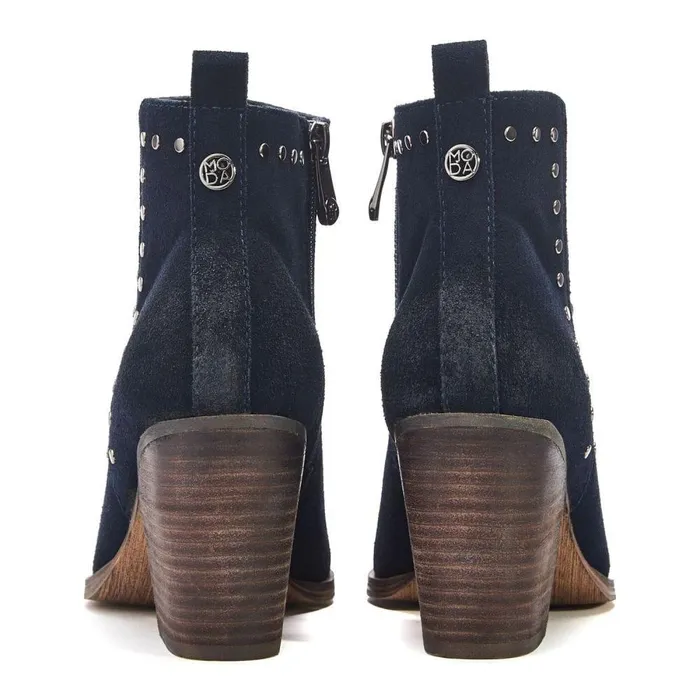 Women Moda In Pelle Heeled And Wedge Boots Ohad Navy Suede