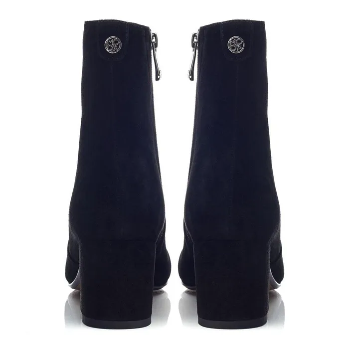 Women Moda In Pelle Heeled And Wedge Boots Otto Black Suede