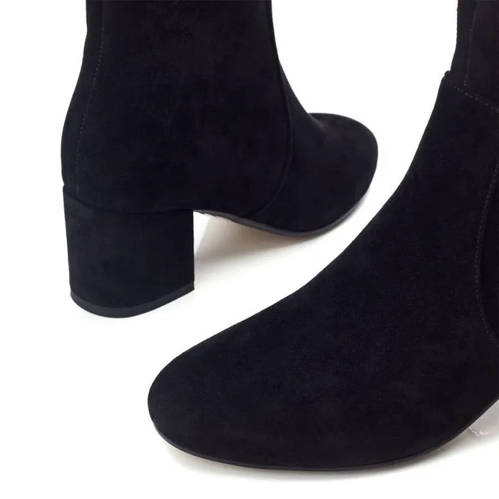 Women Moda In Pelle Heeled And Wedge Boots Otto Black Suede
