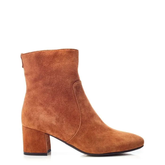 Women Moda In Pelle Heeled And Wedge Boots Otto Tan Suede