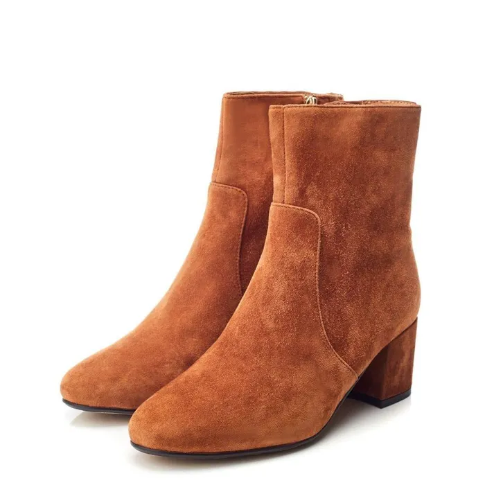 Women Moda In Pelle Heeled And Wedge Boots Otto Tan Suede