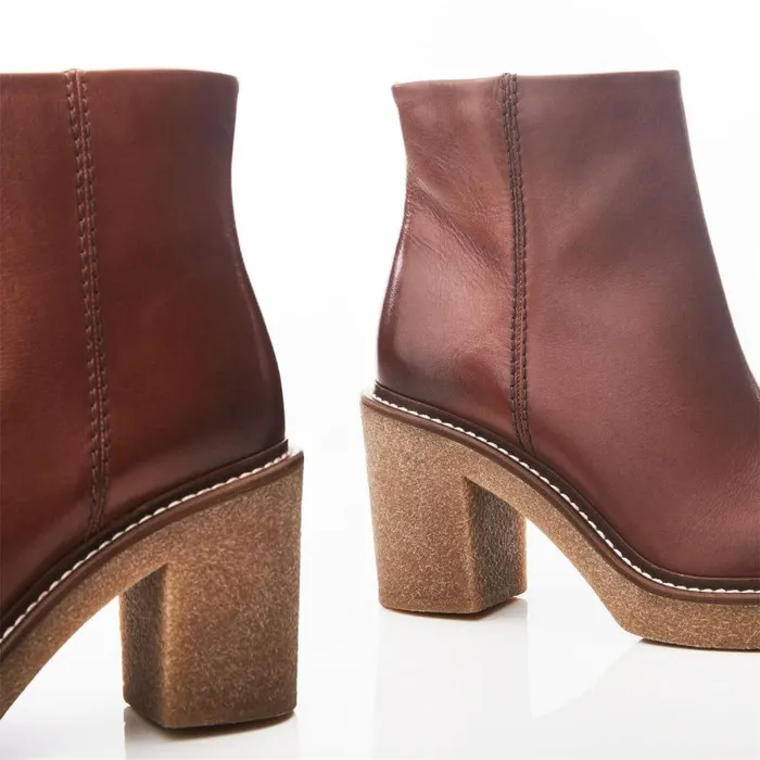 Women Moda In Pelle Heeled And Wedge Boots Sh Casero Tan Leather