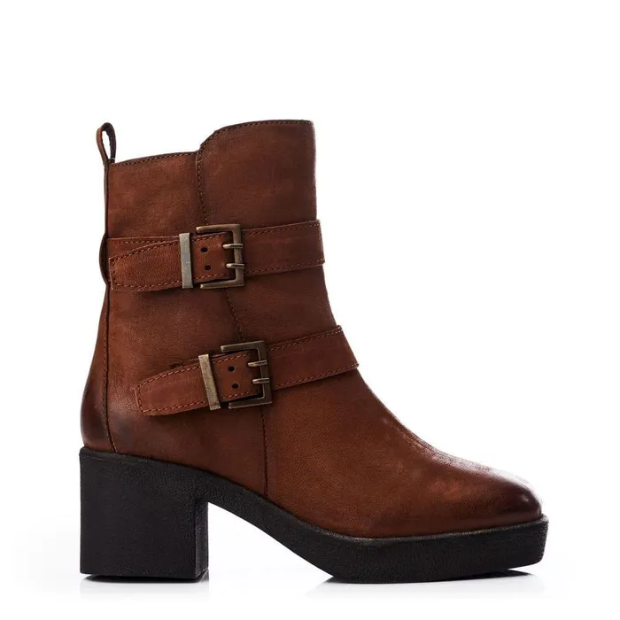 Women Moda In Pelle Heeled And Wedge Boots Shoon Sh Sagitta Tan Nubuck