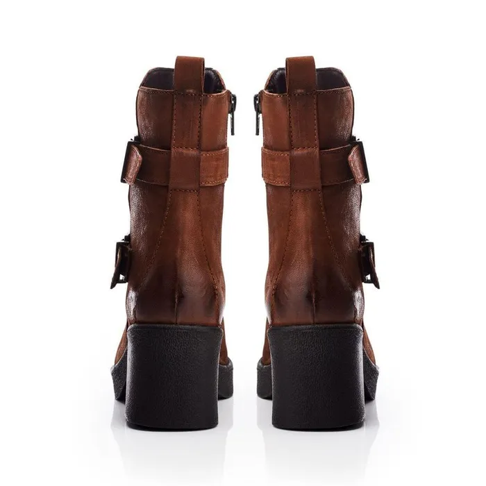Women Moda In Pelle Heeled And Wedge Boots Shoon Sh Sagitta Tan Nubuck