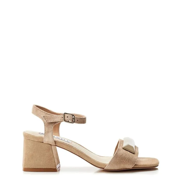 Women Moda In Pelle Heeled Sandals Bsoleful BSurrey Beige Suede