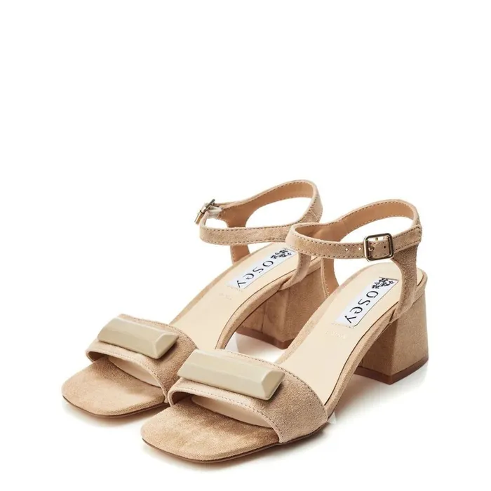 Women Moda In Pelle Heeled Sandals Bsoleful BSurrey Beige Suede