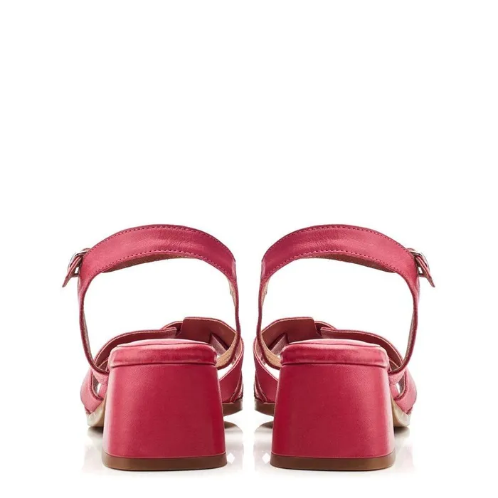 Women Moda In Pelle Heeled Sandals Mariie Raspberry Leather