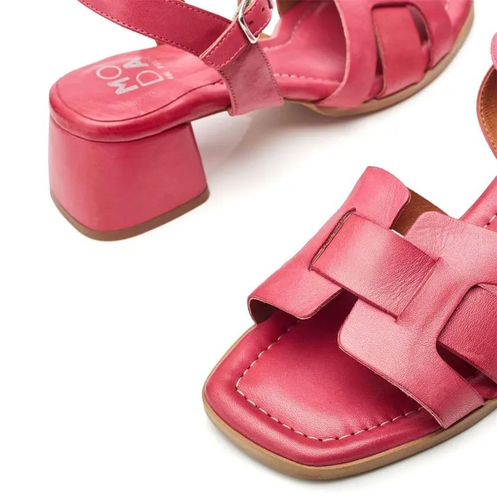 Women Moda In Pelle Heeled Sandals Mariie Raspberry Leather