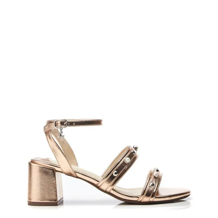 Women Moda In Pelle Heeled Sandals Morrila Rose Gold Porvair