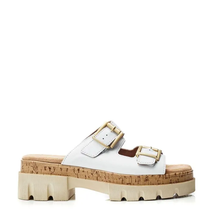 Women Moda In Pelle Heeled Sandals Octina White Leather
