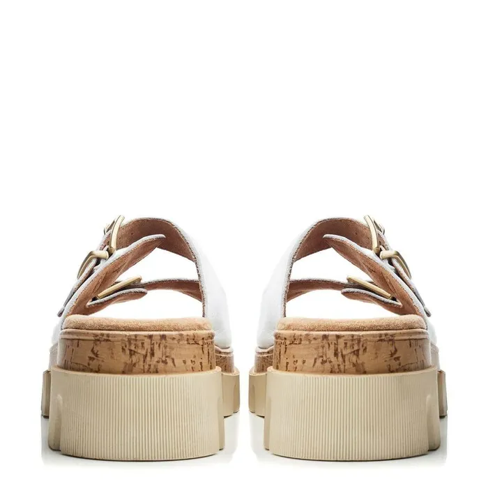 Women Moda In Pelle Heeled Sandals Octina White Leather